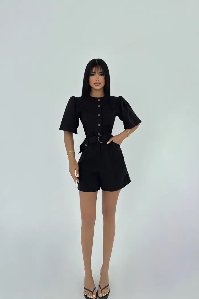Pocket Detail Buttoned Jumpsuit - Producer: EYYO ATELIER - Wholesale Women Clothes - TheBS Women