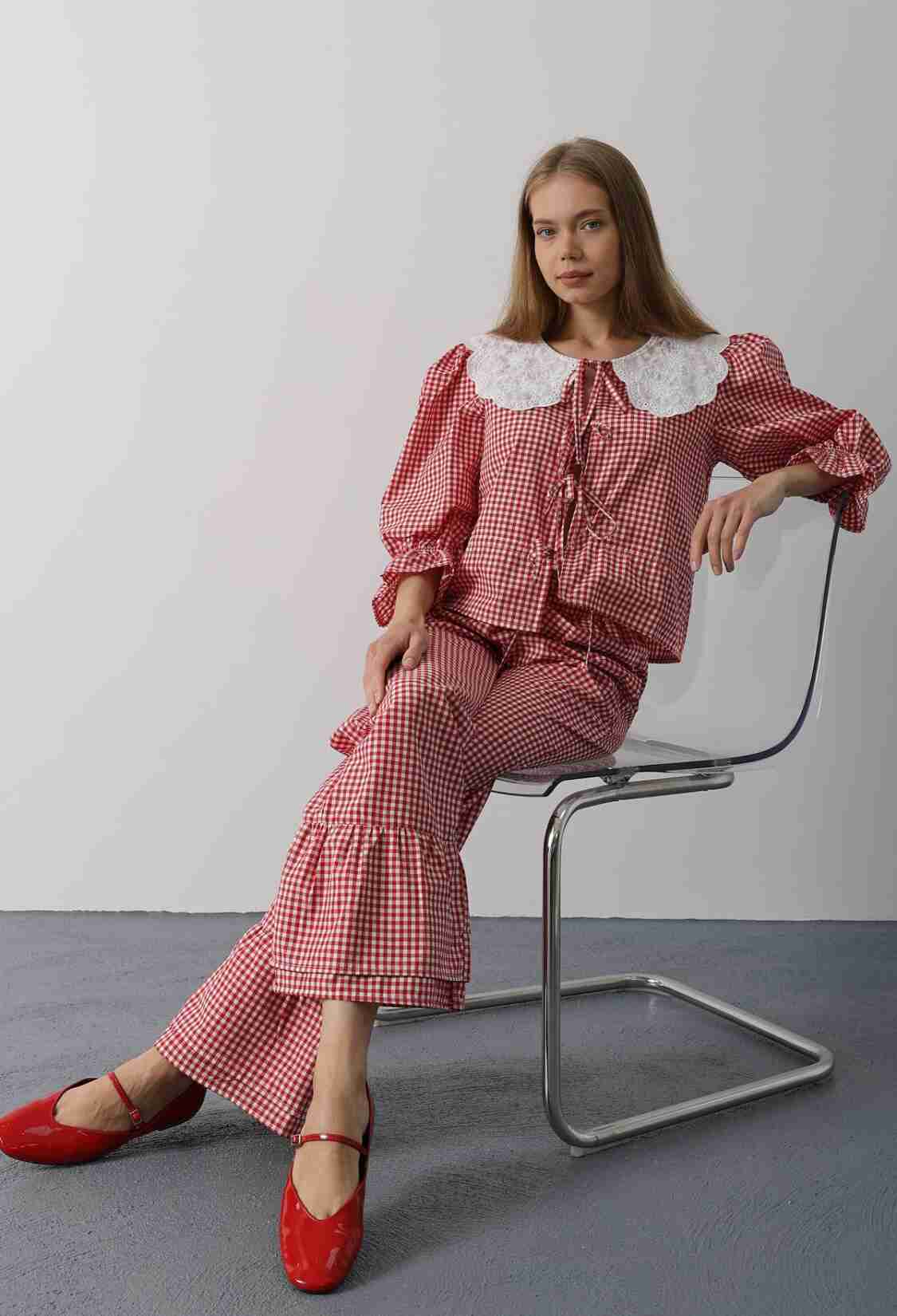 Lace Collar Square Pattern Suit - Brand: Reyon - Women & Kids, Baby Clothes Wholesale - TheBS Women