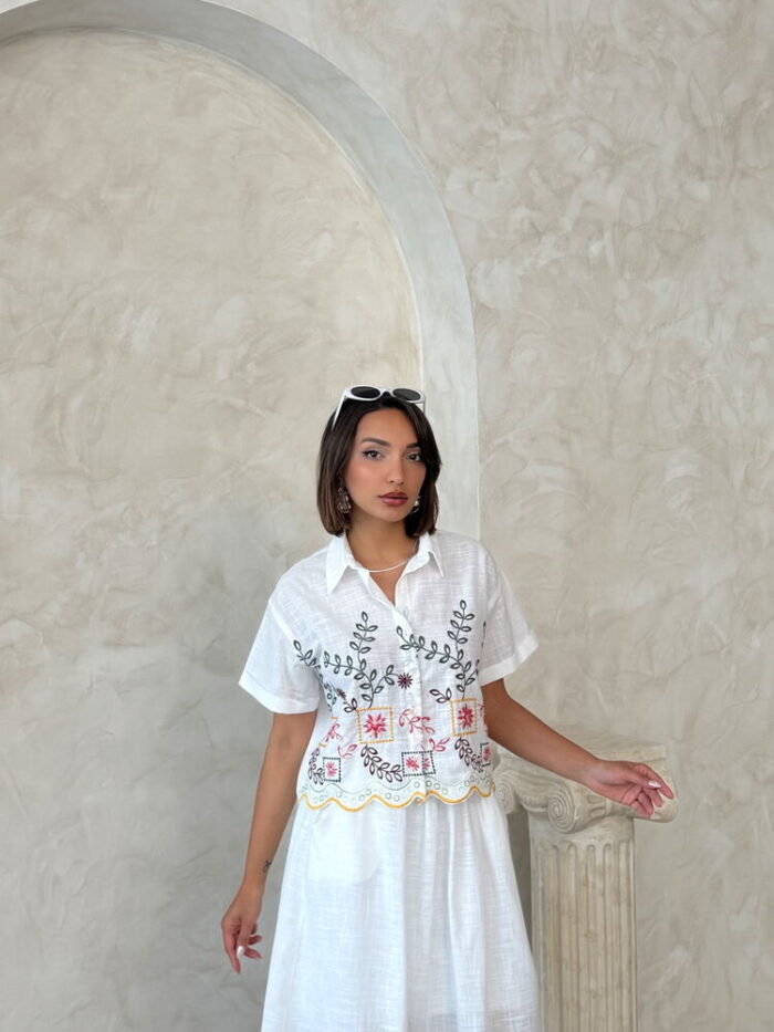 Embroidered Shirt - Yellow Dsn2 - Producer: Topshow - Wholesale Women Clothes - TheBS Women