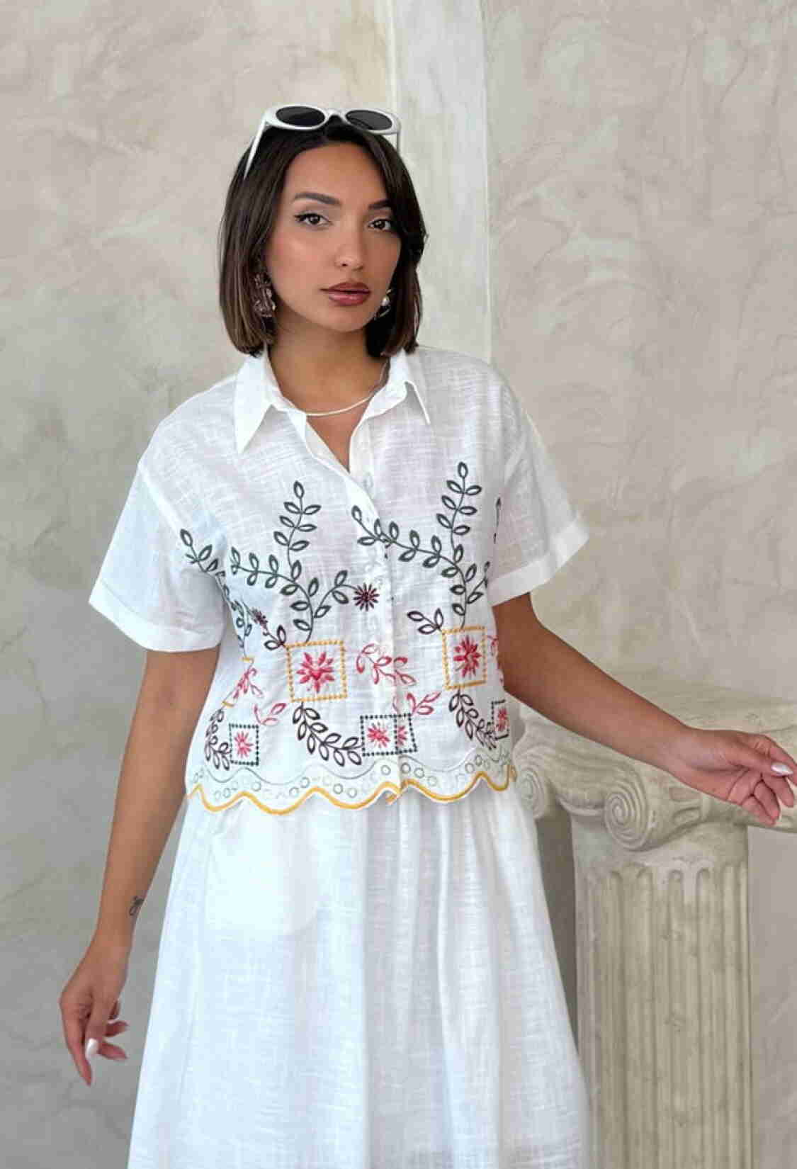 Embroidered Shirt - Yellow Dsn2 - Brand: Topshow - Women & Kids, Baby Clothes Wholesale - TheBS Women