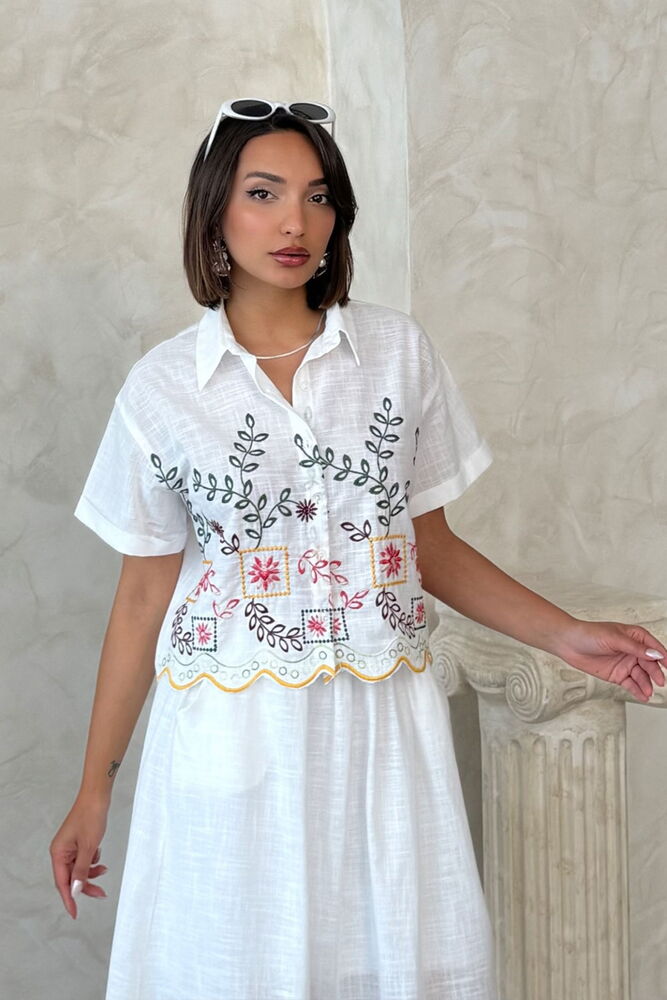 Embroidered Shirt - Yellow Dsn2 - Producer: Topshow - Wholesale Women Clothes - TheBS Women