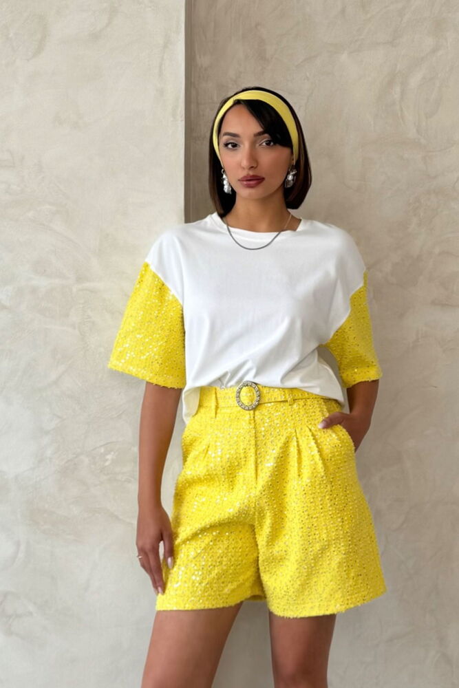 Sleeve Detailed T-Shirt - Producer: Topshow - Wholesale Women Clothes - TheBS Women