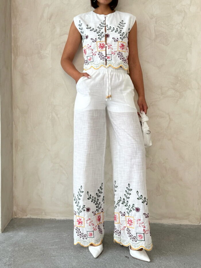 Embroidered Pants - Yellow Dsn2 - Producer: Topshow - Wholesale Women Clothes - TheBS Women