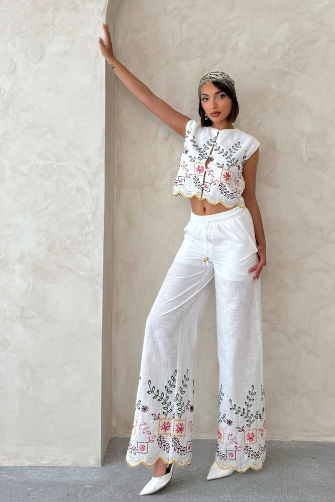 Embroidered Zero Sleeve Shirt - Yellow Dsn2 - Producer: Topshow - Wholesale Women Clothes - TheBS Women
