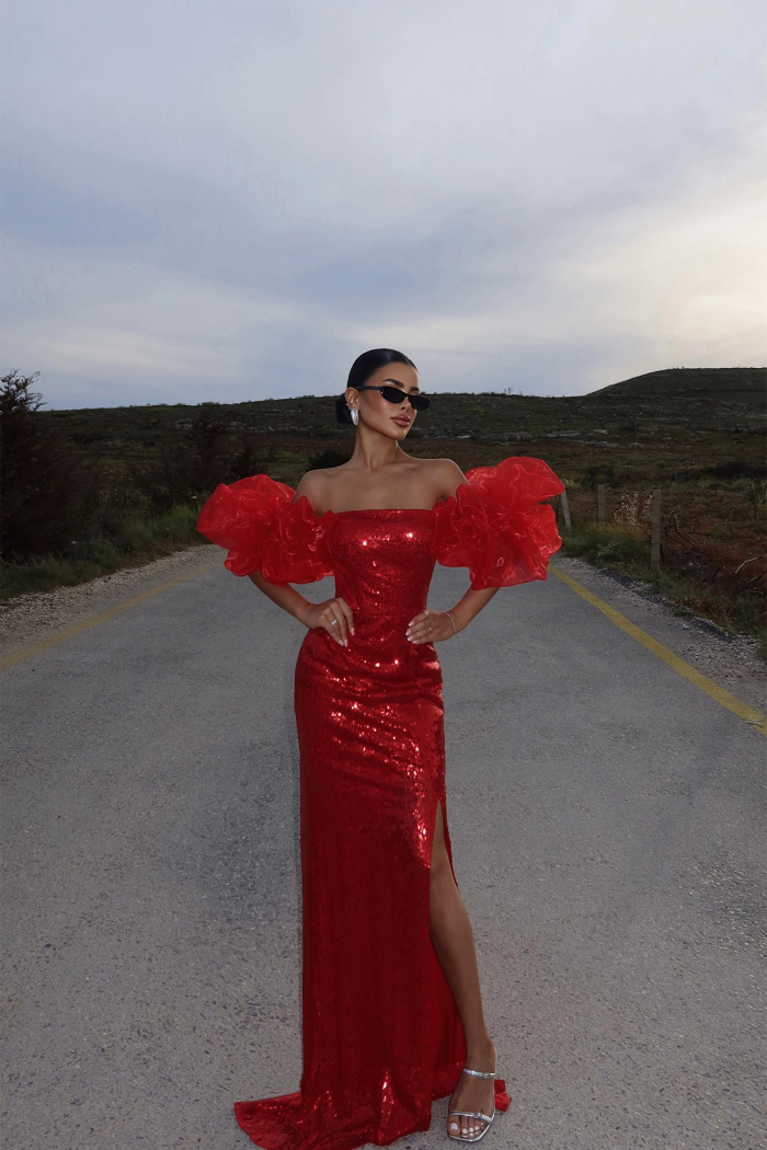 Sequined Sexy Glam Floor Length Bodycon Dress - Producer: EYYO ATELIER - Wholesale Women Clothes - TheBS Women