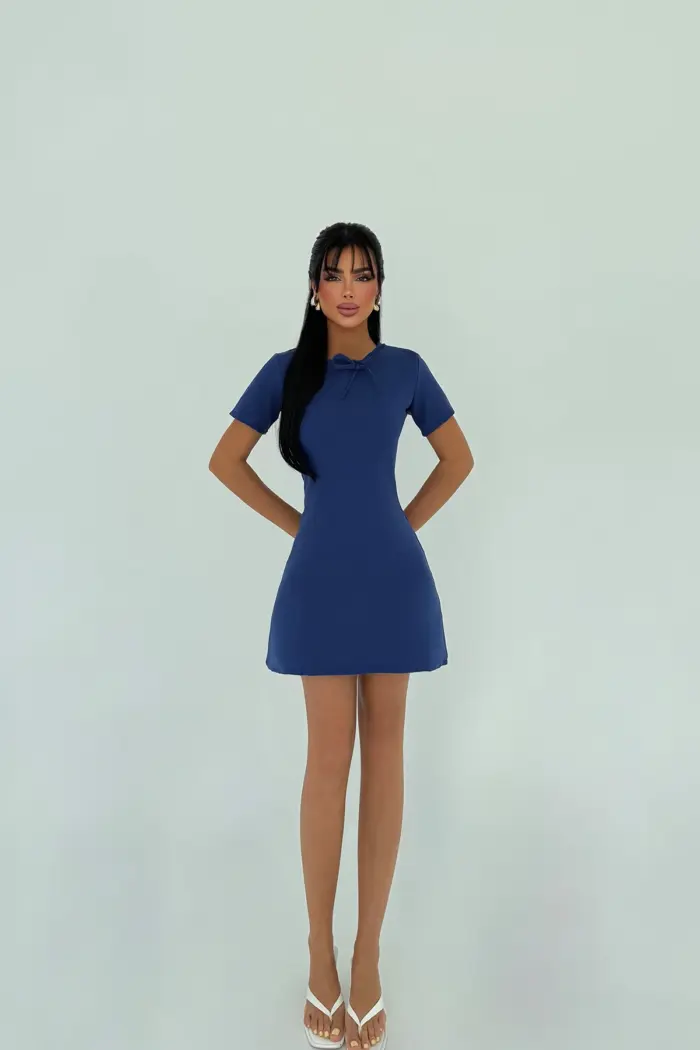 NavyFit And Flare Mini Dress - Producer: EYYO ATELIER - Wholesale Women Clothes - TheBS Women