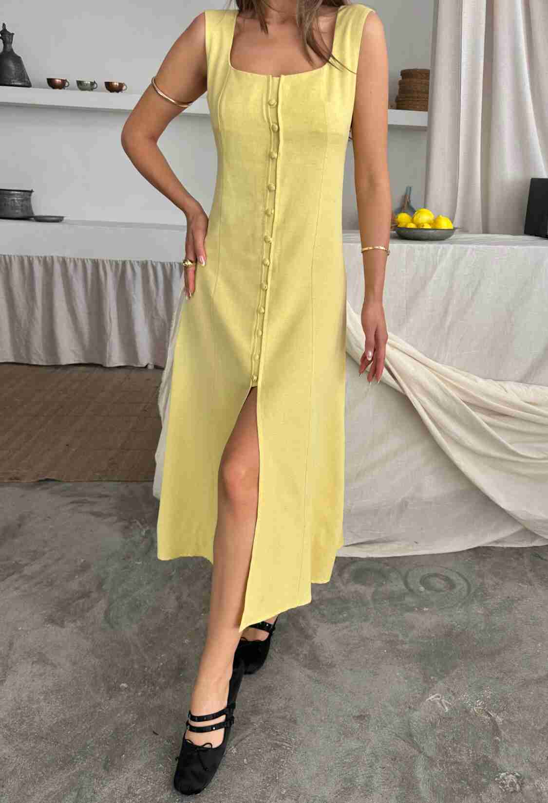 Square Neck Slip Midi Dress - Brand: Ello - Women & Kids, Baby Clothes Wholesale - TheBS Women