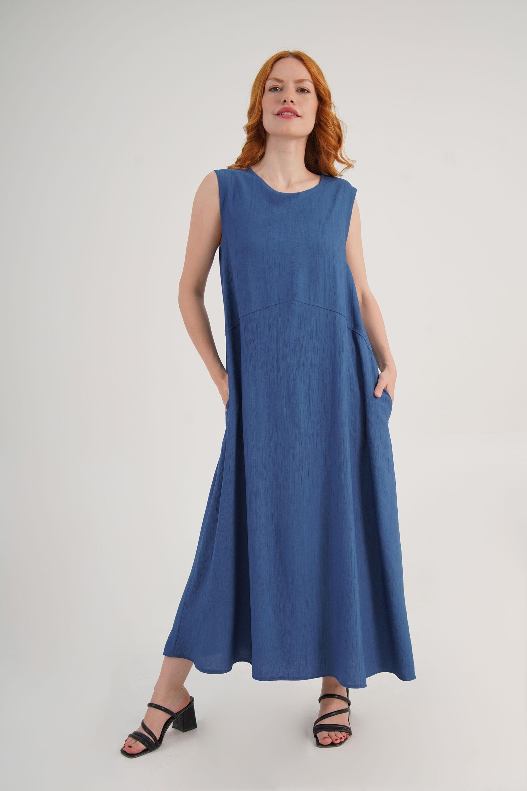 A-Line Maxi Dress With Cap Sleeves - Brand: Lustrin - Women & Kids, Baby Clothes Wholesale - TheBS Women
