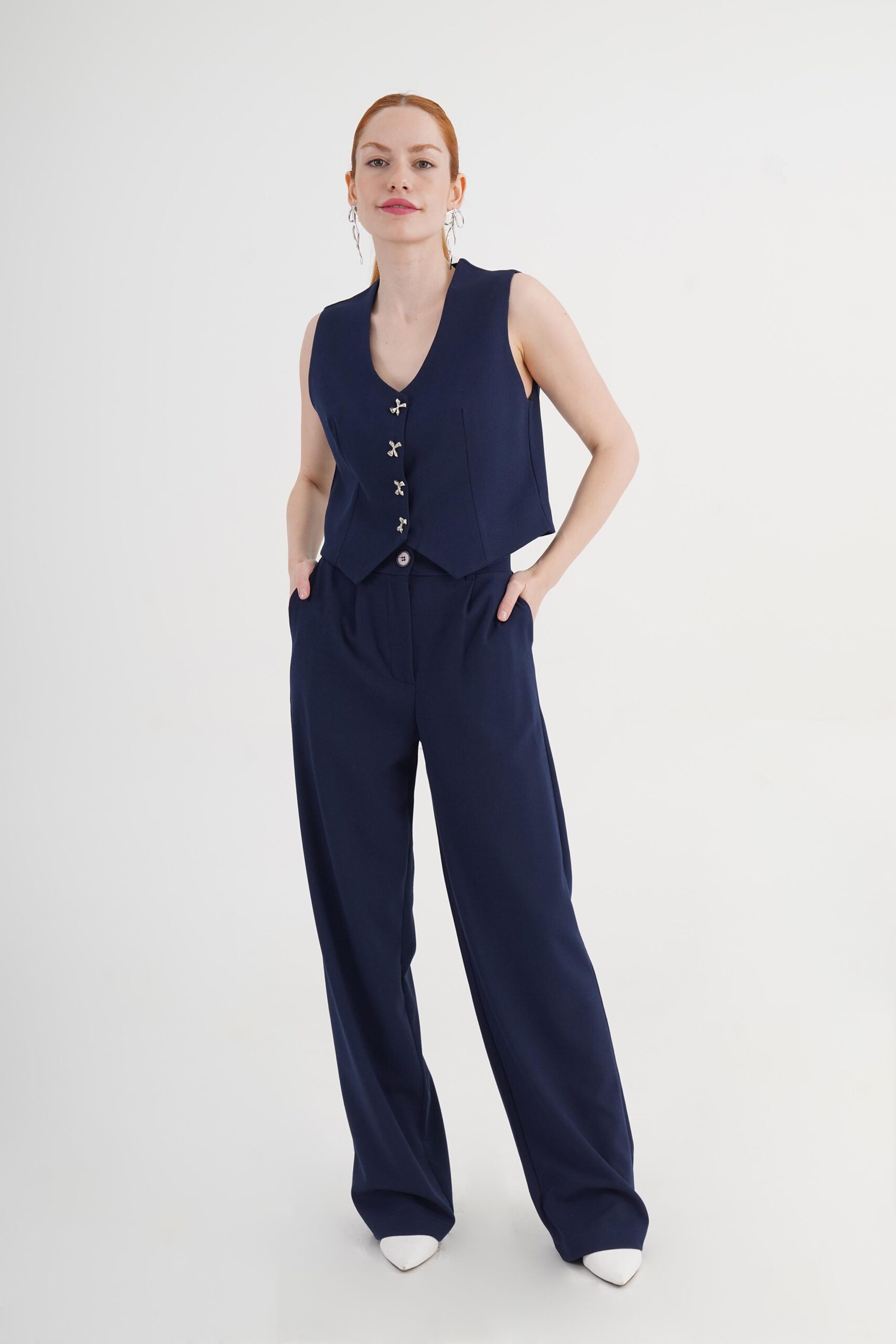 NavySet With Elegant Palazzo Pants - Brand: Lustrin - Women & Kids, Baby Clothes Wholesale - TheBS Women