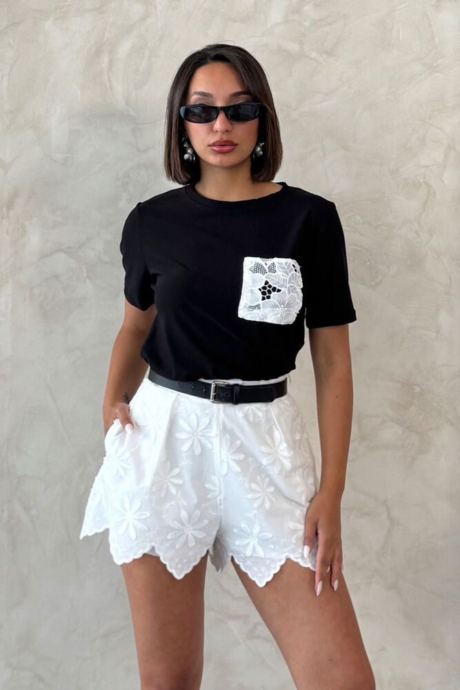 Black Casual Elegant Blouse With Short Sleeves - Producer: Topshow - Wholesale Women Clothes - TheBS Women
