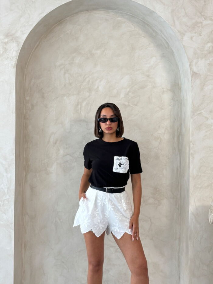Black Casual Elegant Blouse With Short Sleeves - Producer: Topshow - Wholesale Women Clothes - TheBS Women