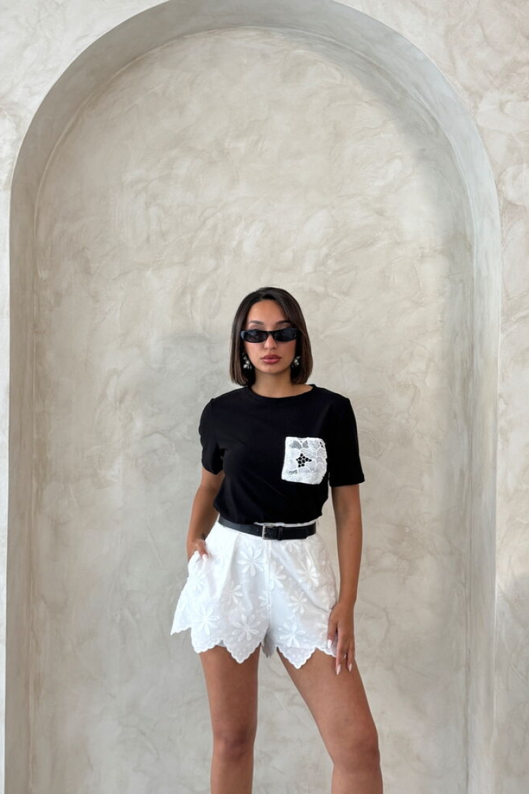 Black Casual Elegant Blouse With Short Sleeves - Brand: Topshow - Women & Kids, Baby Clothes Wholesale - TheBS Women