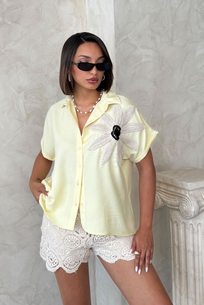 Casual Boho Shirt With Floral Pattern - Producer: Topshow - Wholesale Women Clothes - TheBS Women