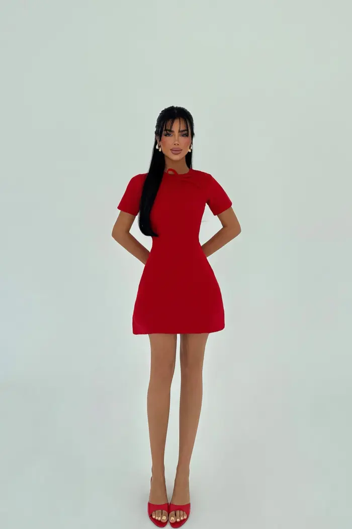 A-Line Mini Dress With Short Sleeves - Producer: EYYO ATELIER - Wholesale Women Clothes - TheBS Women
