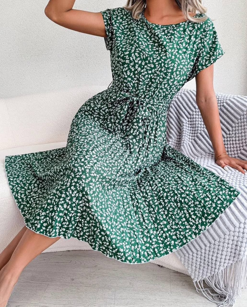 Floral A-Line Dress With Short Sleeves - Producer: My Jest Fashion - Wholesale Women Clothes - TheBS Women