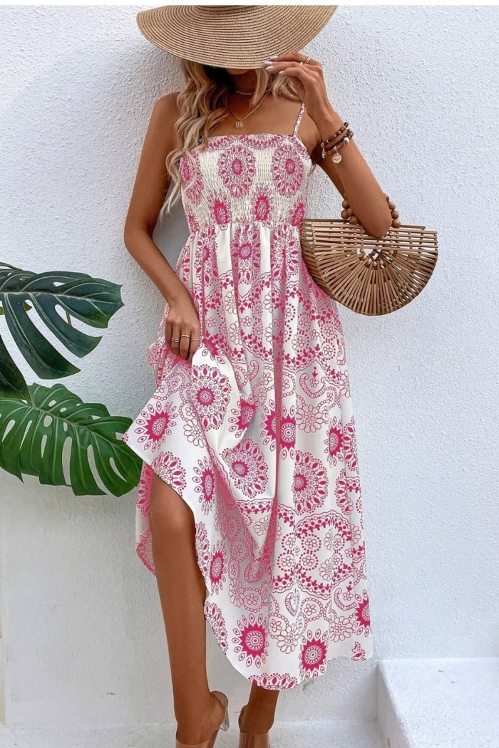 White Boho Slip Dress With Square Neck - Producer: My Jest Fashion - Wholesale Women Clothes - TheBS Women