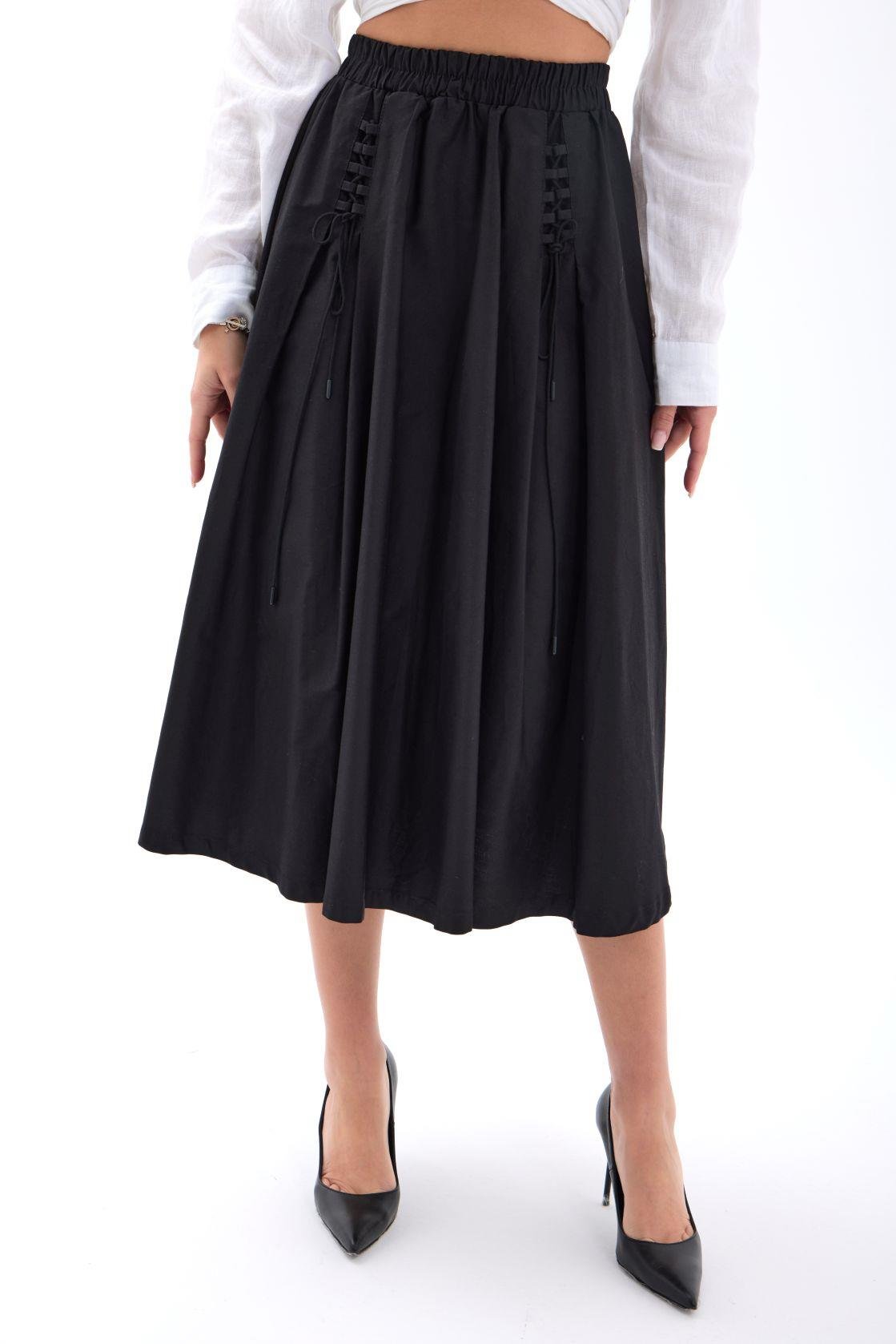 Elegant Casual Midi Flared High Waist Skirt – Brand: Fame – Women & Kids, Baby Clothes Wholesale – TheBS Women