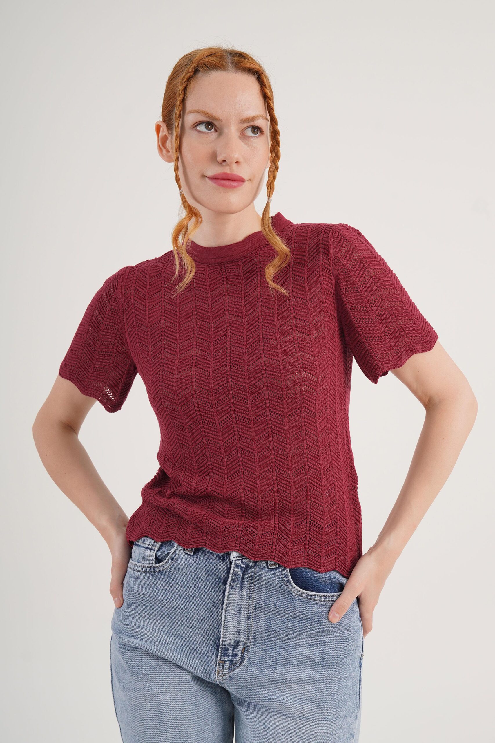 Blouse With High Neck And Short Sleeves - Brand: Lustrin - Women & Kids, Baby Clothes Wholesale - TheBS Women