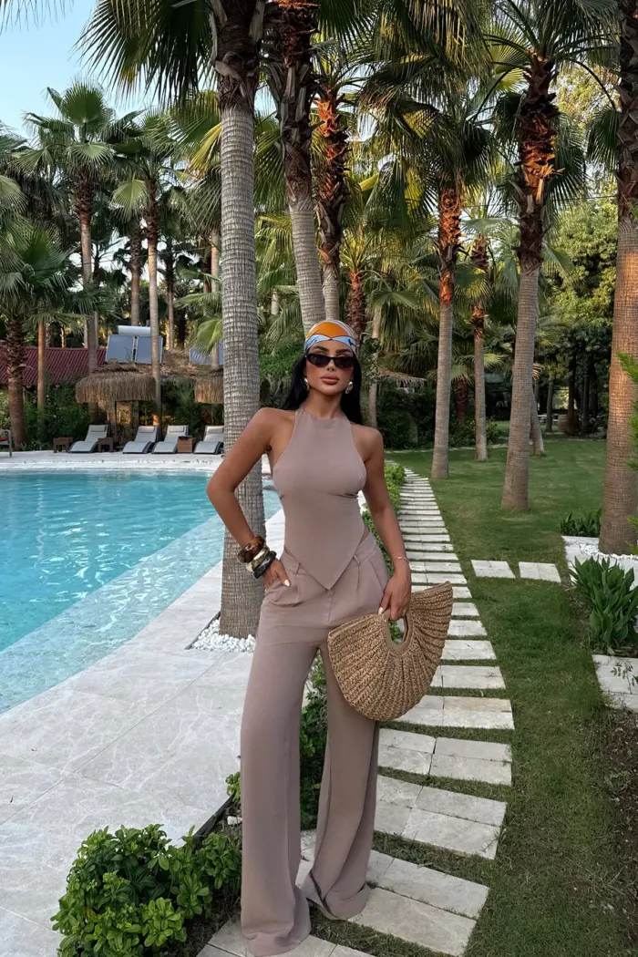 Beige Casual Sexy Elegant Suit - Producer: EYYO ATELIER - Wholesale Women Clothes - TheBS Women