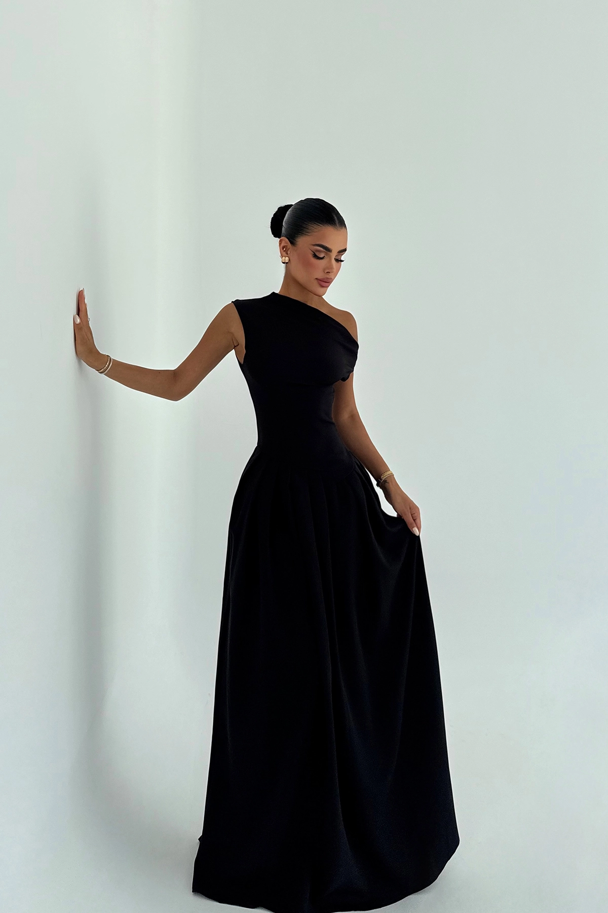 ElegantA-Line Dress With One Shoulder Neck - Producer: EYYO ATELIER - Wholesale Women Clothes - TheBS Women
