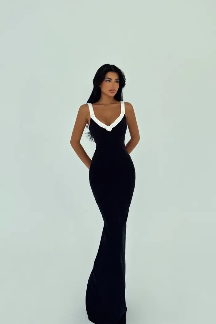 Sexy Elegant Bodycon Floor Length Dress With Cap Sleeve - Producer: EYYO ATELIER - Wholesale Women Clothes - TheBS Women