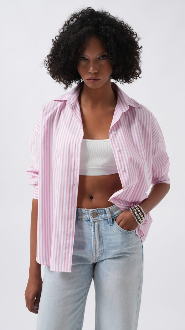 Striped Casual Oversized Shirt - Producer: Black Fashion - Wholesale Women Clothes - TheBS Women