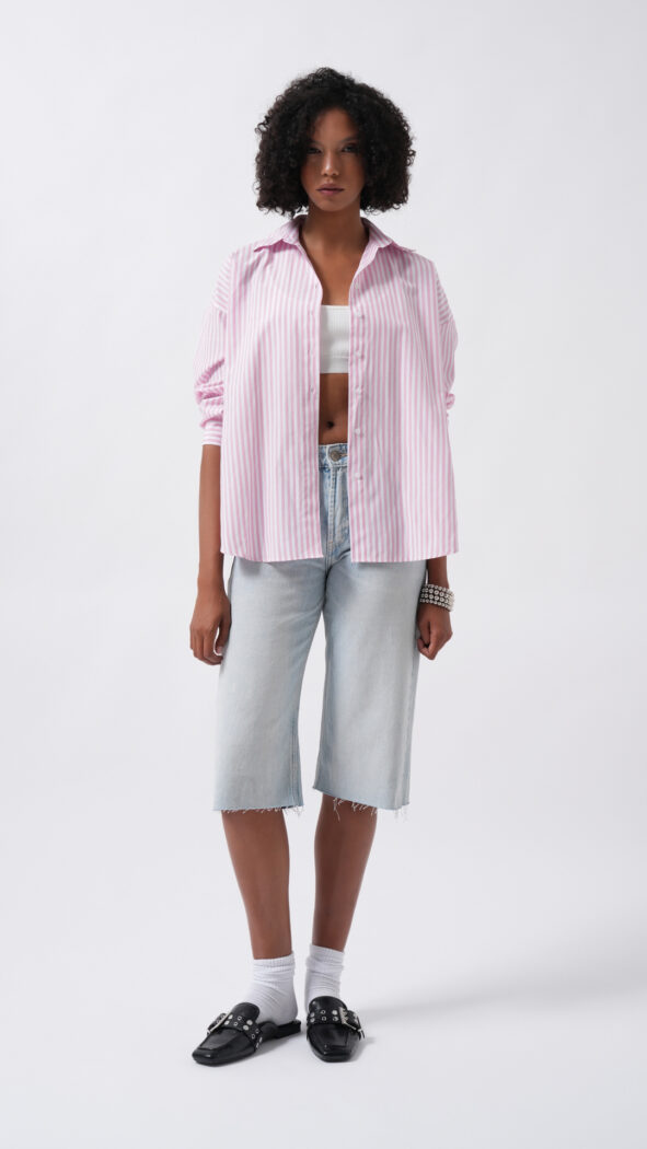 Striped Casual Oversized Shirt - Producer: Black Fashion - Wholesale Women Clothes - TheBS Women