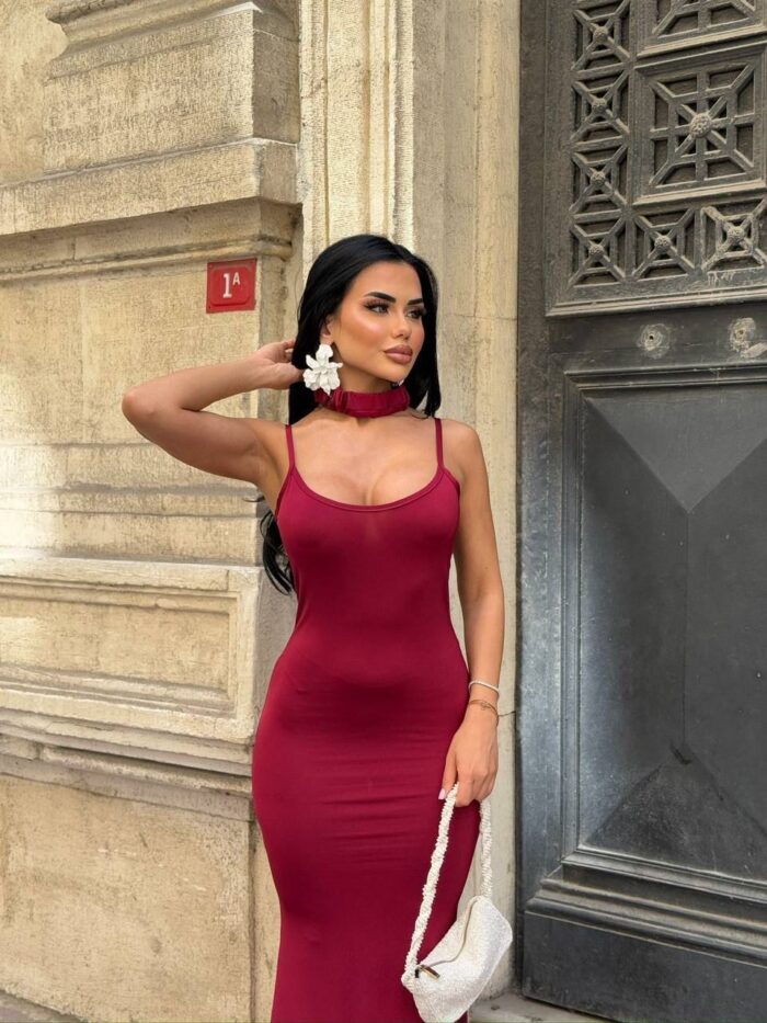 ClaretBodycon Dress With Scoop Neck - Producer: My Jest Fashion - Wholesale Women Clothes - TheBS Women