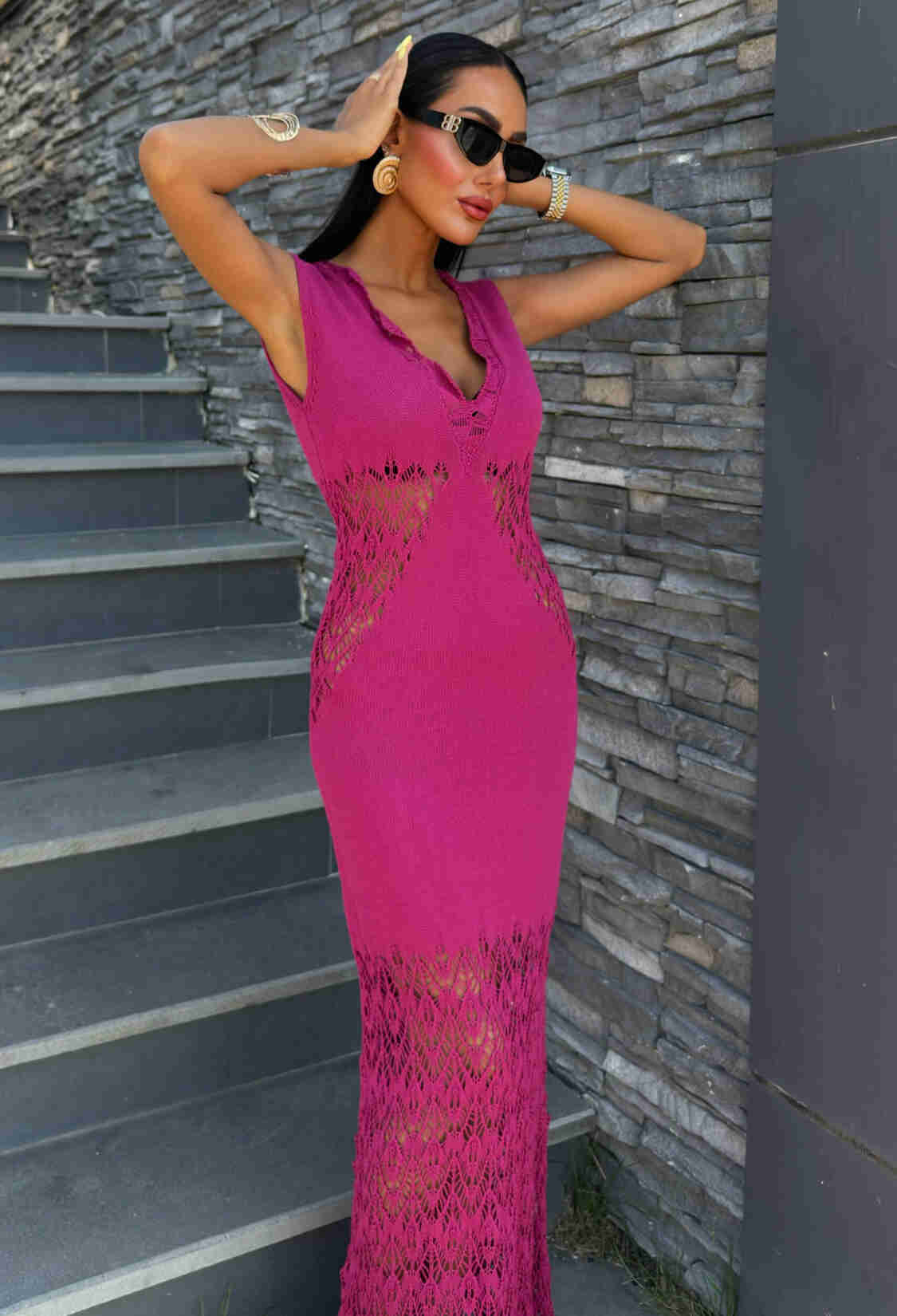 Collar Wavy Openwork Detail Knitwear Suit - Brand: Sobe Istanbul - Women & Kids, Baby Clothes Wholesale - TheBS Women