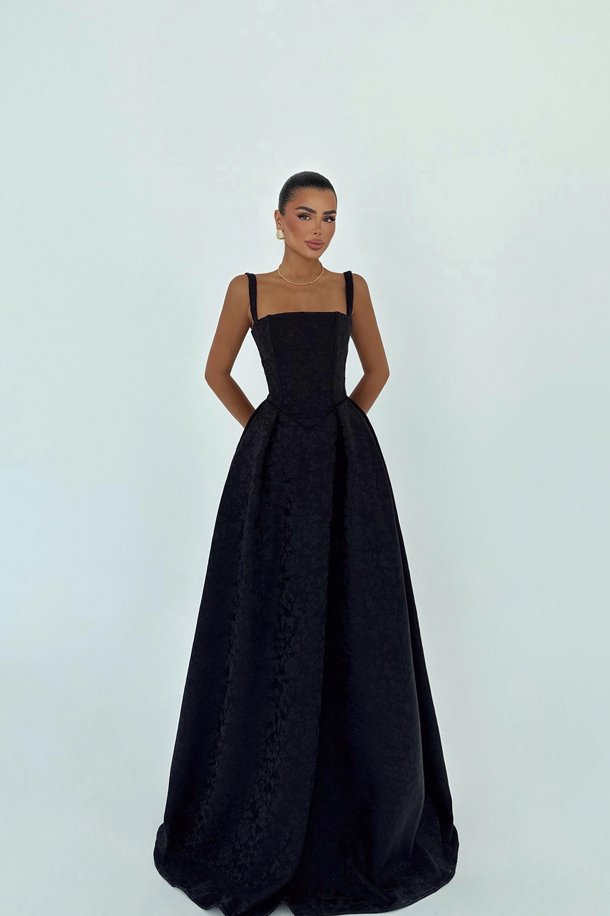 Elegant Black Fit And Flare Dress - Producer: EYYO ATELIER - Wholesale Women Clothes - TheBS Women