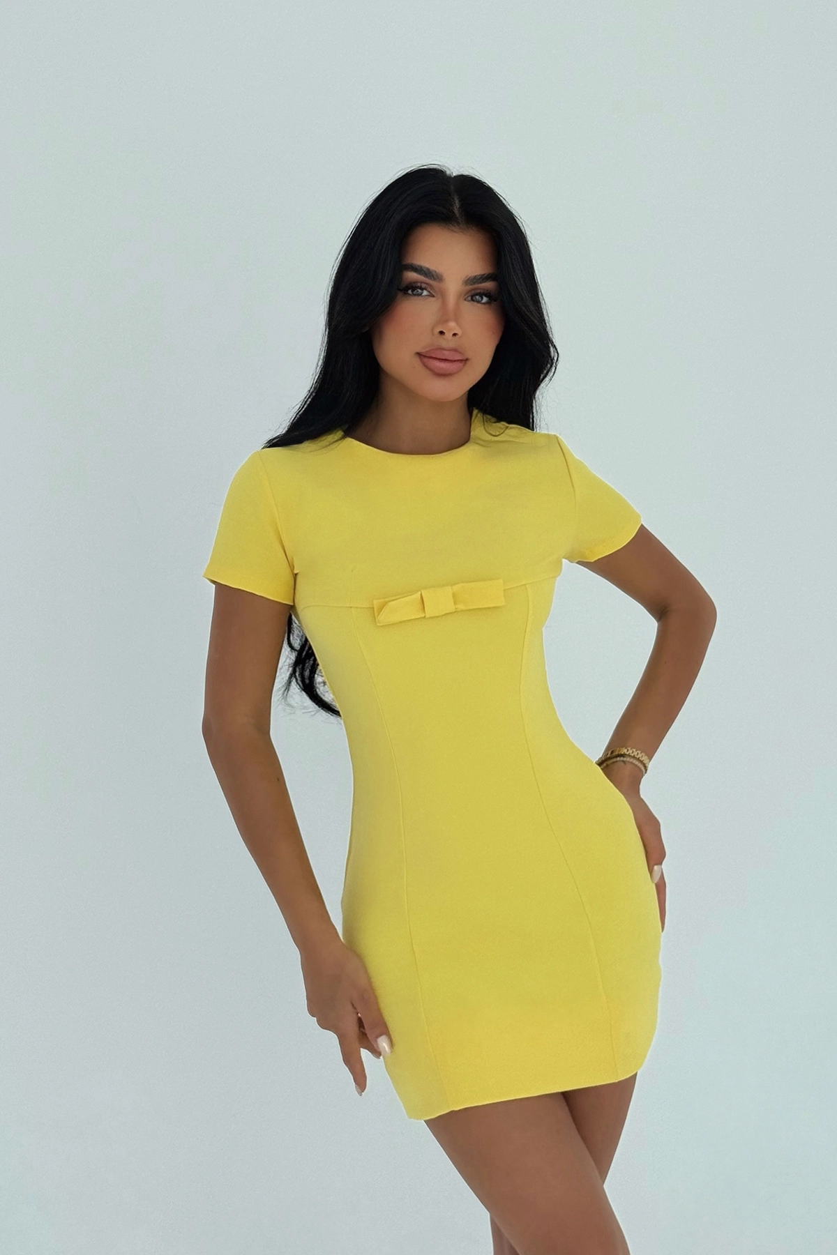 Bodycon Mini Dress With Short Sleeves - Brand: EYYO ATELIER - Women & Kids, Baby Clothes Wholesale - TheBS Women