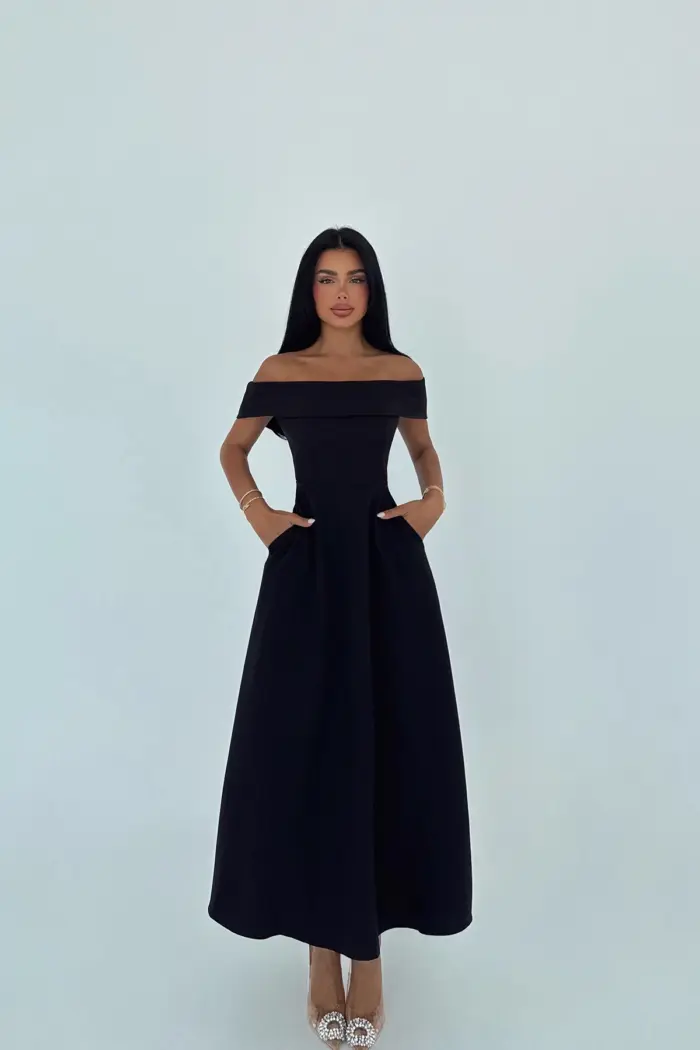ElegantA-Line Dress Off Shoulder Neck - Producer: EYYO ATELIER - Wholesale Women Clothes - TheBS Women