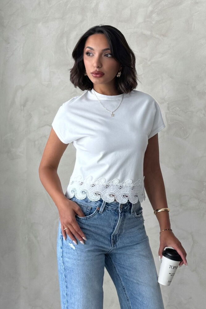 White Blouse With Slim Fit And Cap Sleeves - Brand: Topshow - Women & Kids, Baby Clothes Wholesale - TheBS Women