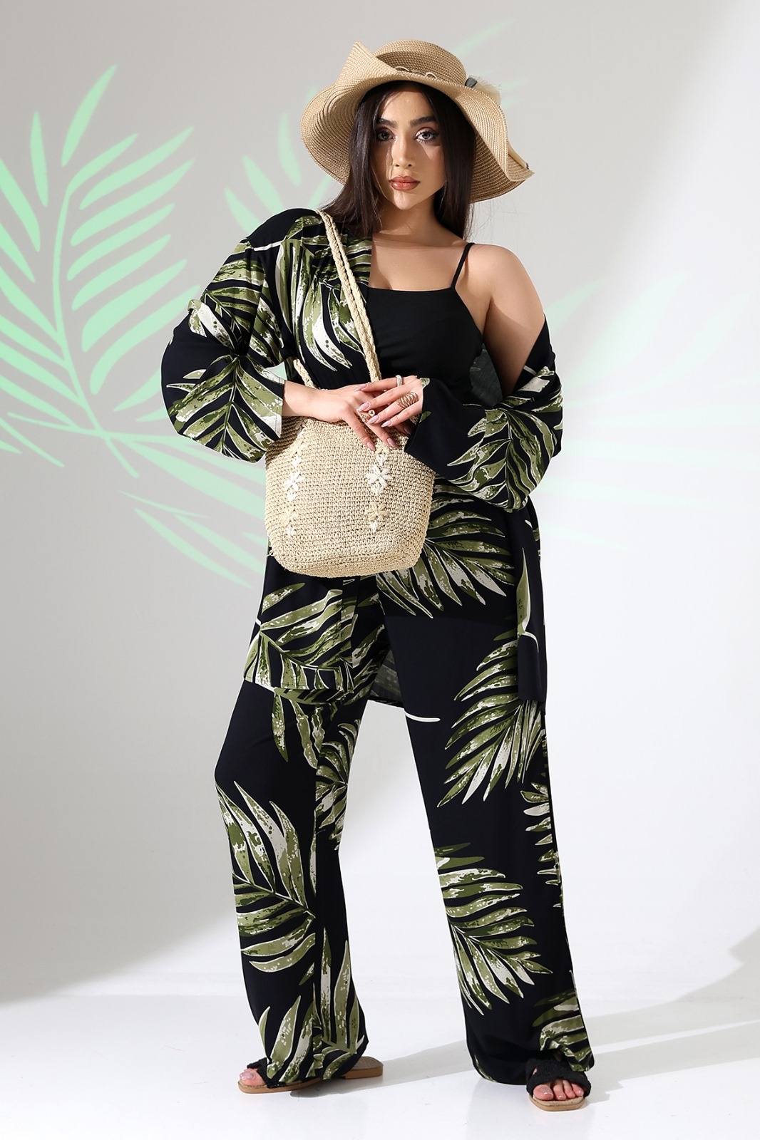 Black Tropical Long Sleeve Kimono - Producer: My Jest Fashion - Wholesale Women Clothes - TheBS Women