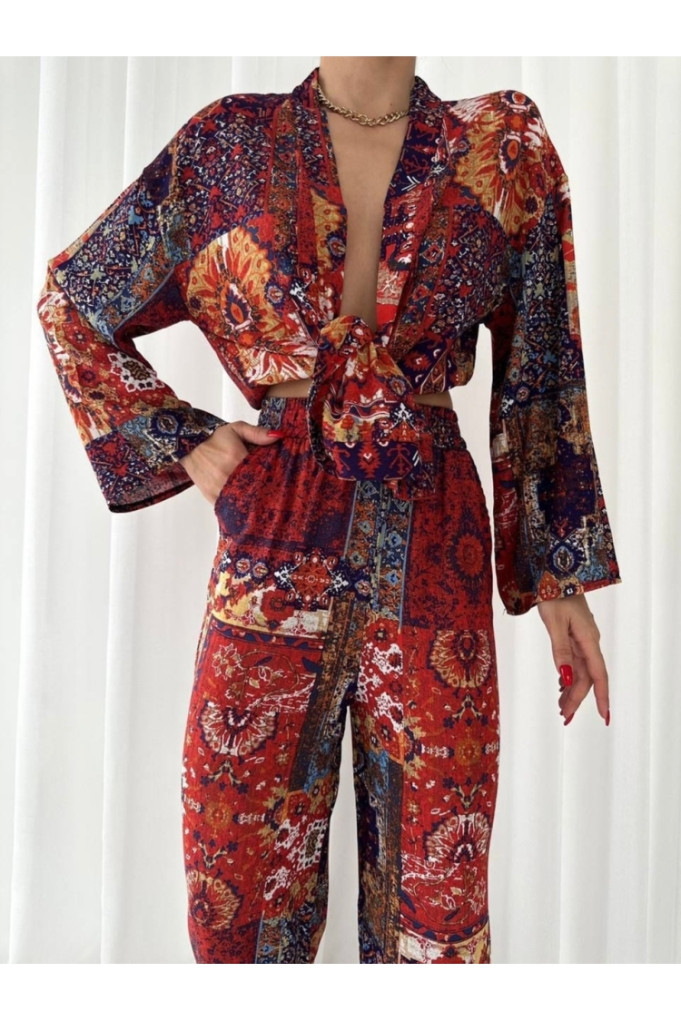 Boho Tie Closure Patchwork Set - Brand: My Jest Fashion - Women & Kids, Baby Clothes Wholesale - TheBS Women