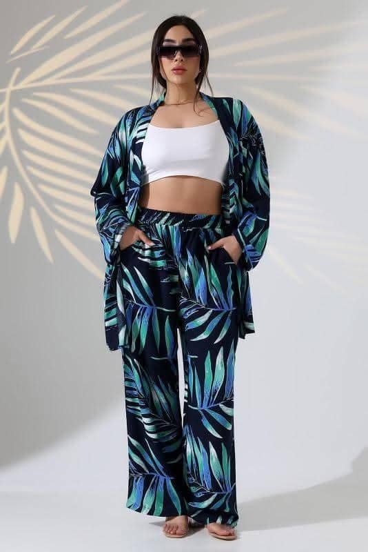 Blue Tropical Boho Casual Set - Producer: My Jest Fashion - Wholesale Women Clothes - TheBS Women