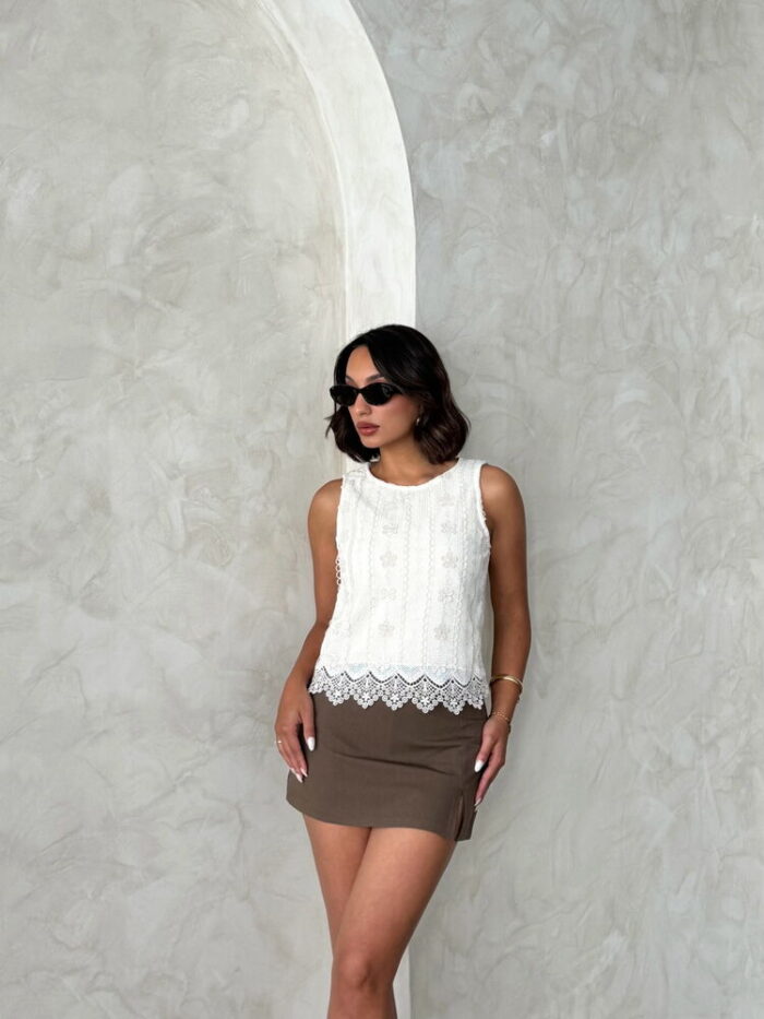 White Sleeveless Casual Blouse - Producer: Topshow - Wholesale Women Clothes - TheBS Women