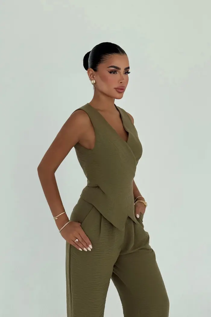 Khaki Elegant Formal Casual Set - Producer: EYYO ATELIER - Wholesale Women Clothes - TheBS Women