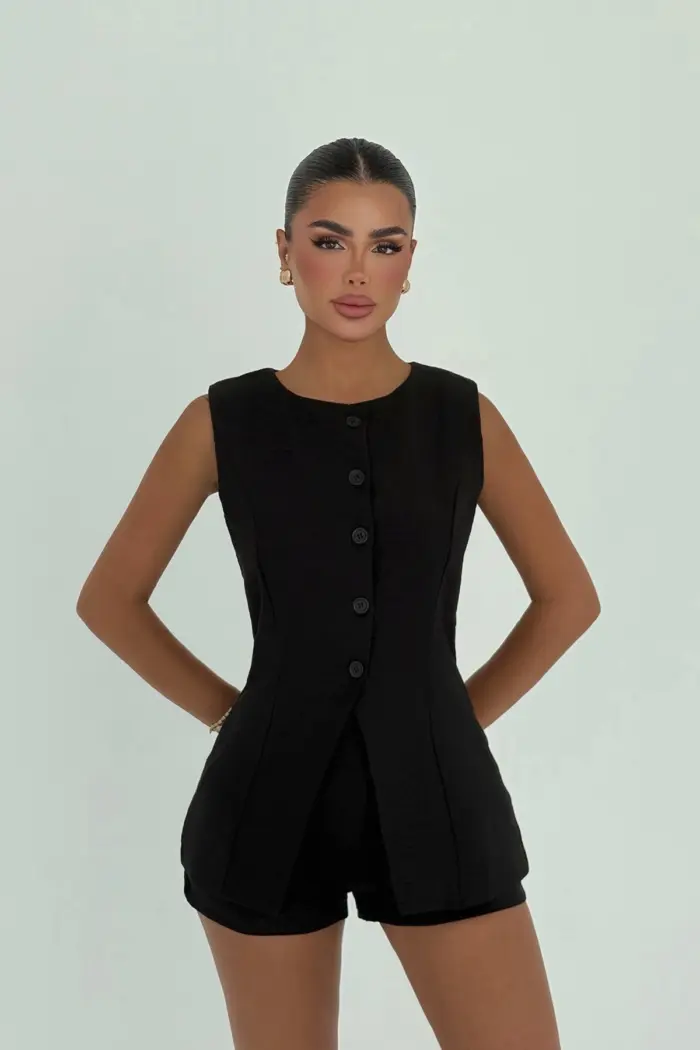 Sexy Formal Set With Fitted Sweat Shorts - Producer: EYYO ATELIER - Wholesale Women Clothes - TheBS Women