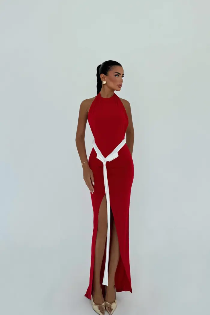 Bodycon Halter Neck Dress - Floor Length - Producer: EYYO ATELIER - Wholesale Women Clothes - TheBS Women