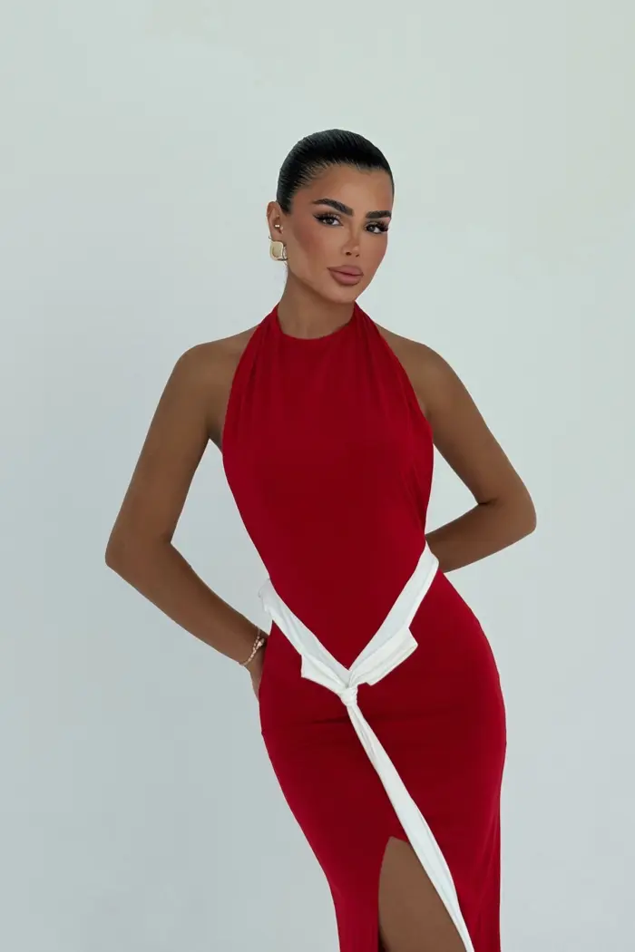 Bodycon Halter Neck Dress - Floor Length - Producer: EYYO ATELIER - Wholesale Women Clothes - TheBS Women
