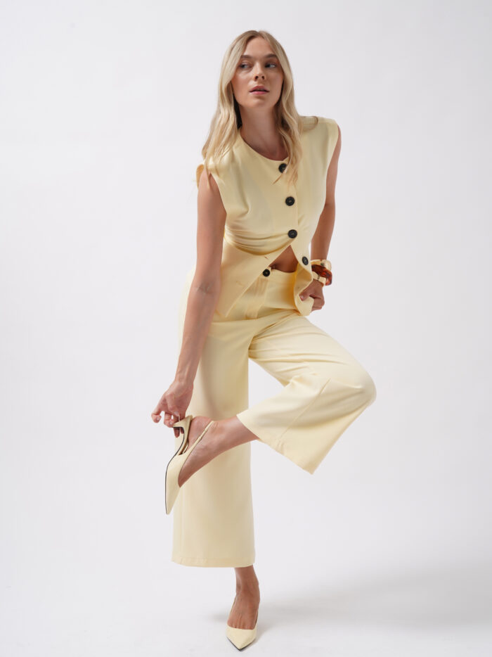 Beige Wide Leg Culottes Pants - Producer: Black Fashion - Wholesale Women Clothes - TheBS Women