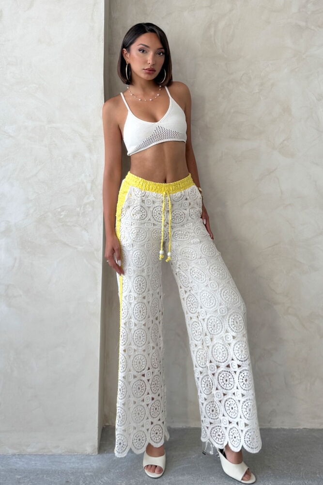 White Palazzo Pants High Waist Wide Leg - Producer: Topshow - Wholesale Women Clothes - TheBS Women