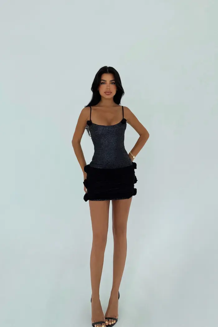 Black Sexy Elegant Glam Bodycon Mini Dress - Producer: EYYO ATELIER - Wholesale Women Clothes - TheBS Women