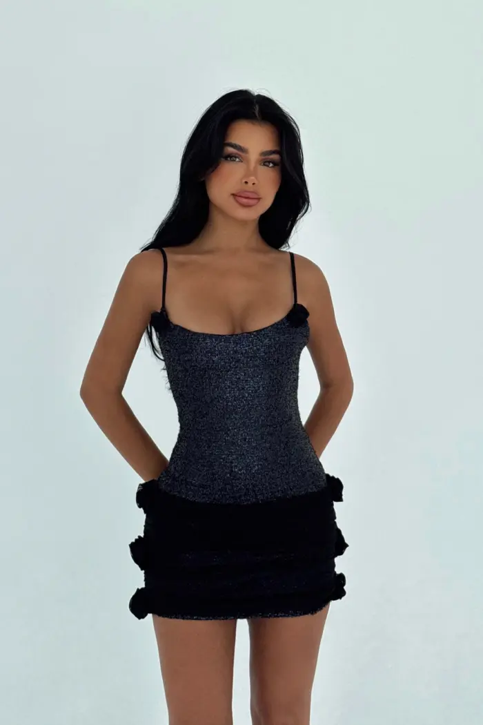 Black Sexy Elegant Glam Bodycon Mini Dress - Producer: EYYO ATELIER - Wholesale Women Clothes - TheBS Women