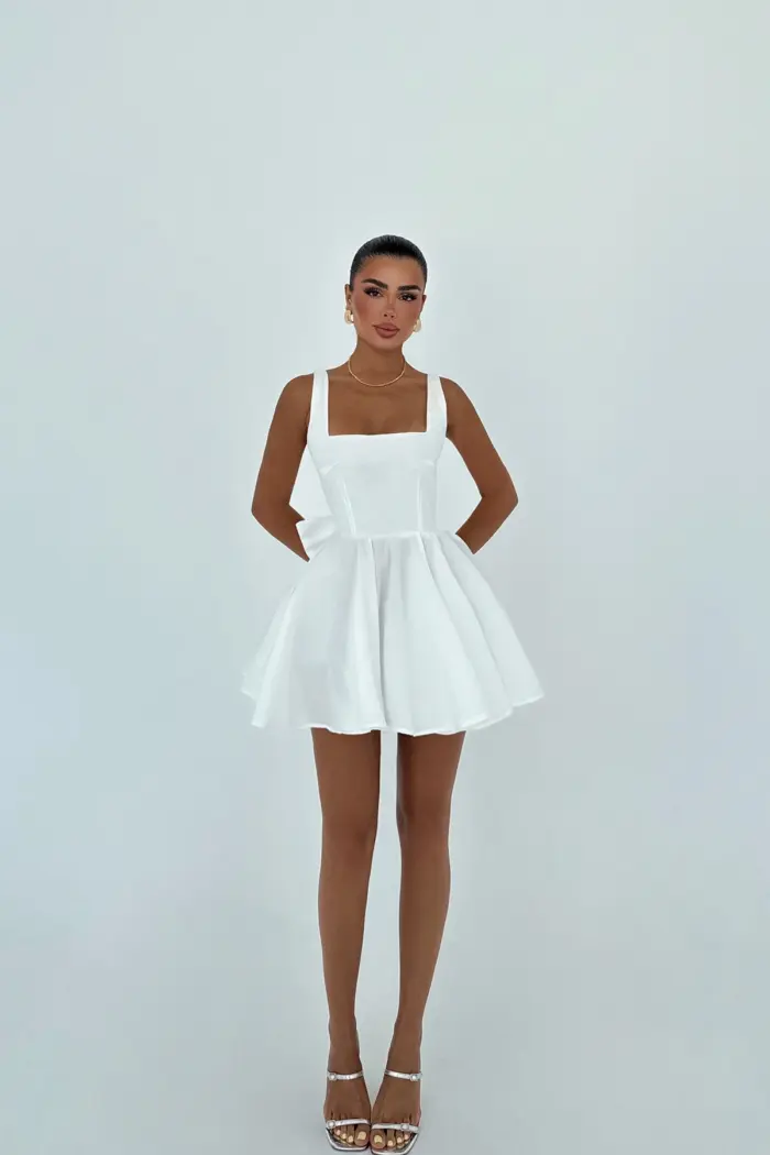 Sexy Babydoll Mini Dress With Square Neck - Producer: EYYO ATELIER - Wholesale Women Clothes - TheBS Women