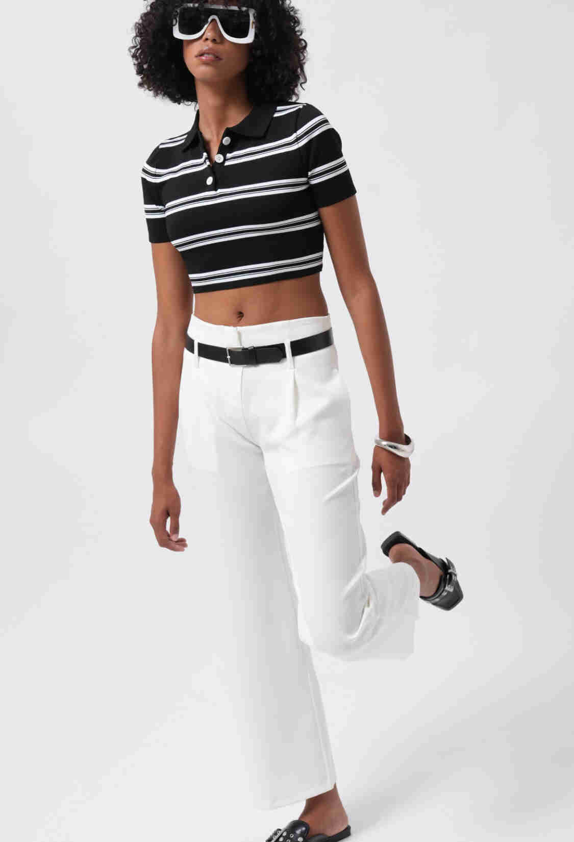 Belt Detail High Waist Trousers - Brand: Black Fashion - Women & Kids, Baby Clothes Wholesale - TheBS Women