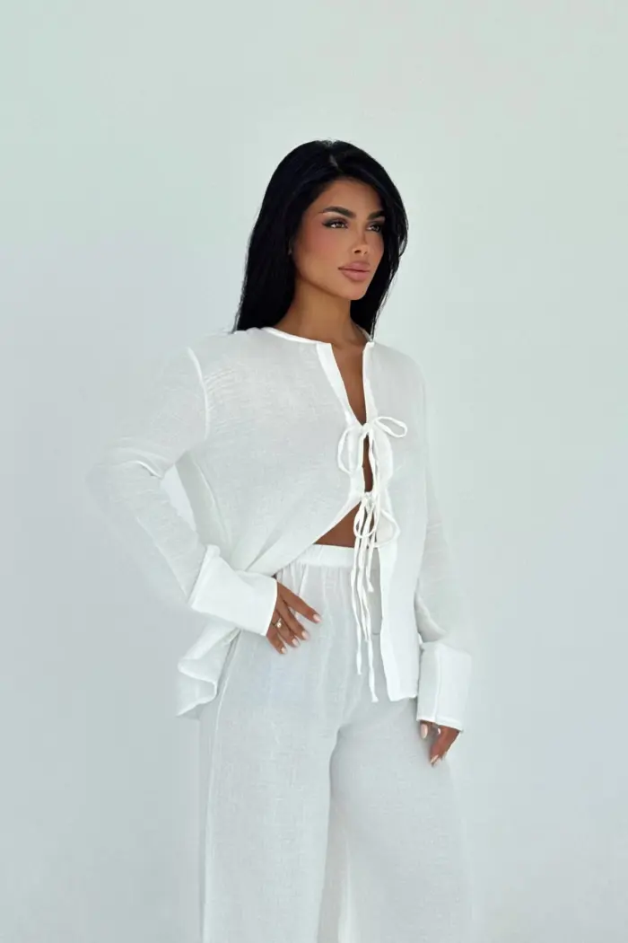 Elegant Suit With Wide Leg Palazzo Pants - Producer: EYYO ATELIER - Wholesale Women Clothes - TheBS Women