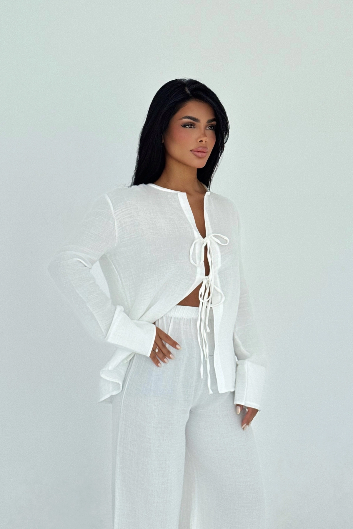 Elegant Suit With Wide Leg Palazzo Pants – Brand: EYYO ATELIER – Women & Kids, Baby Clothes Wholesale – TheBS Women