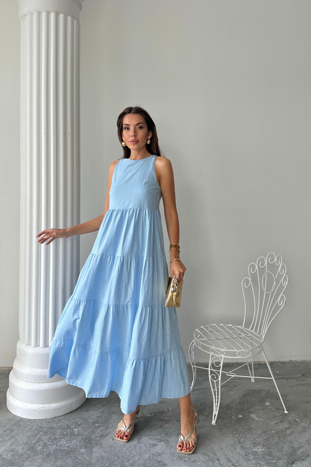 A-Line Maxi Dress With Cap Sleeves - Brand: Ello - Women & Kids, Baby Clothes Wholesale - TheBS Women